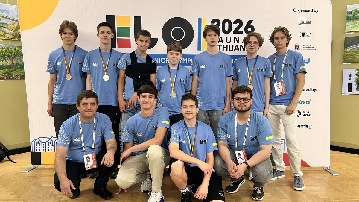 Top row, from left to right: Illia Denysiuk, Maksym Bondarenko, Oleksandr Chernysh, Benedykt Kvasnytsya, Leonid Tuz, Denys Ilienkov, Stepan Simak. Bottom row, from left to right: Serhii Zhukovskyi, Artem Dzhavakhishvili, Oleksii Syvak, Yevhen Kozolup